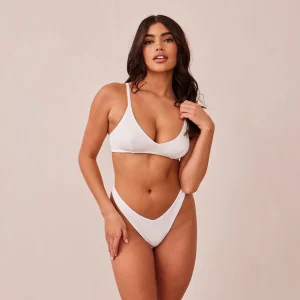 Ribbed Triangle Soutien-Gorge - Blanc