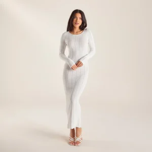 Robe Longue en Tricot - Écru