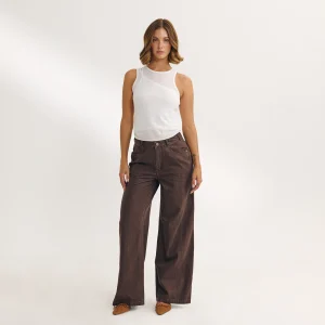 Jean Large à Taille Basse - Expresso