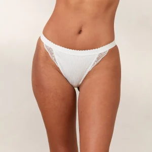 Ribbed String - Blanc