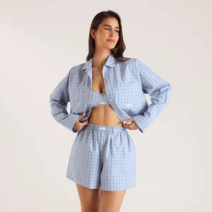 Chemise en Coton Vichy - Bleu