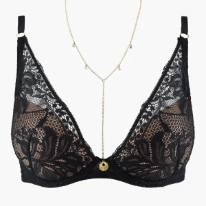 Gold Pleasure Soutien-gorge Plunge foulard Black Light