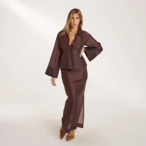 Maxi-Jupe Transparente - Chocolat