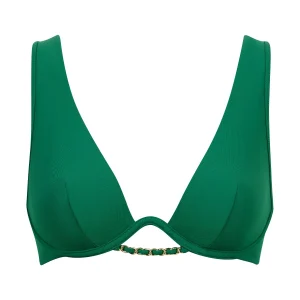 Sparkling Treasure Haut de maillot de bain Triangle mono-armature Palm Green