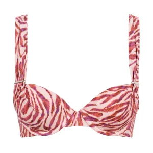 Feline Energy Haut de maillot de bain Push-up coques Pink Tiger