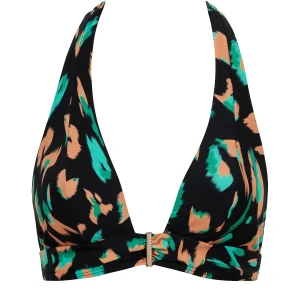 Feline Energy Haut de maillot de bain Triangle Green Panther