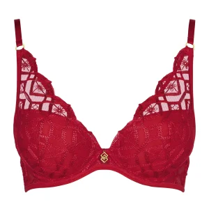 Sense of Illusion Soutien-gorge Plunge foulard Red Berry