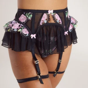 G-String et Porte-Jarretelles Genevieve Intimates (Ensemble) - Noir