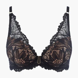 Flowermania Soutien-gorge Plunge foulard Noir