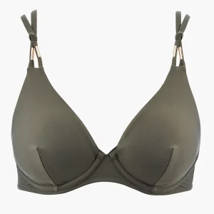 Beach Escape Haut de maillot de bain Triangle avec armatures Kaki