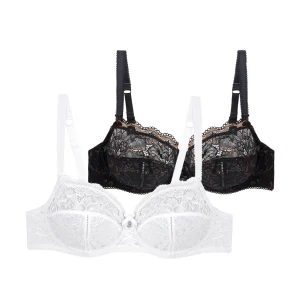 Lot de deux soutiens-gorge emboîtants blanc noir Luccia