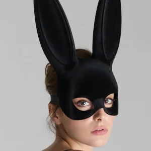 Masque lapin velours avec pompon - Bunny