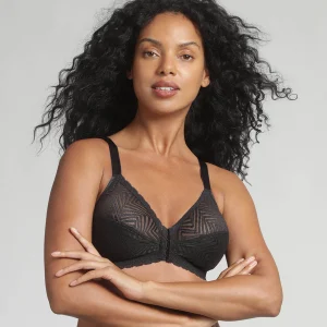 Soutien-gorge ouverture devant noir sans armatures Ideal Posture
