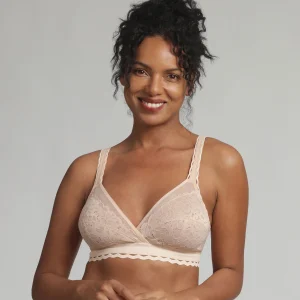 Soutien-gorge sans armatures beige Cœur Croisé Féminin Recyclé