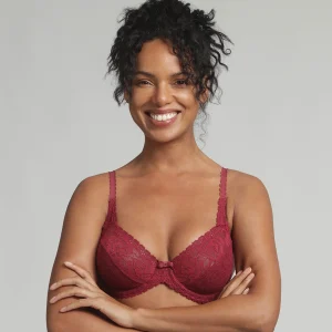 Soutien-gorge avec armatures rouge carmin Flower Elegance Recyclé