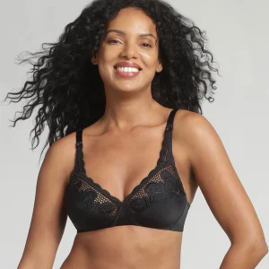 Soutien-gorge sans armatures noir et broderie Cœur Croisé Modern Tricot