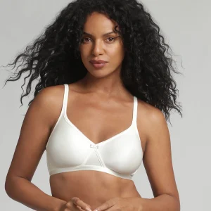 Soutien-gorge sans armatures effet satiné ivoire Cœur Croisé Satiné