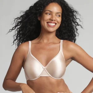 Soutien-gorge avec armatures beige effet satiné Cœur Croisé Satiné