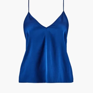 Silk Desire Top à fines bretelles Electric Blue