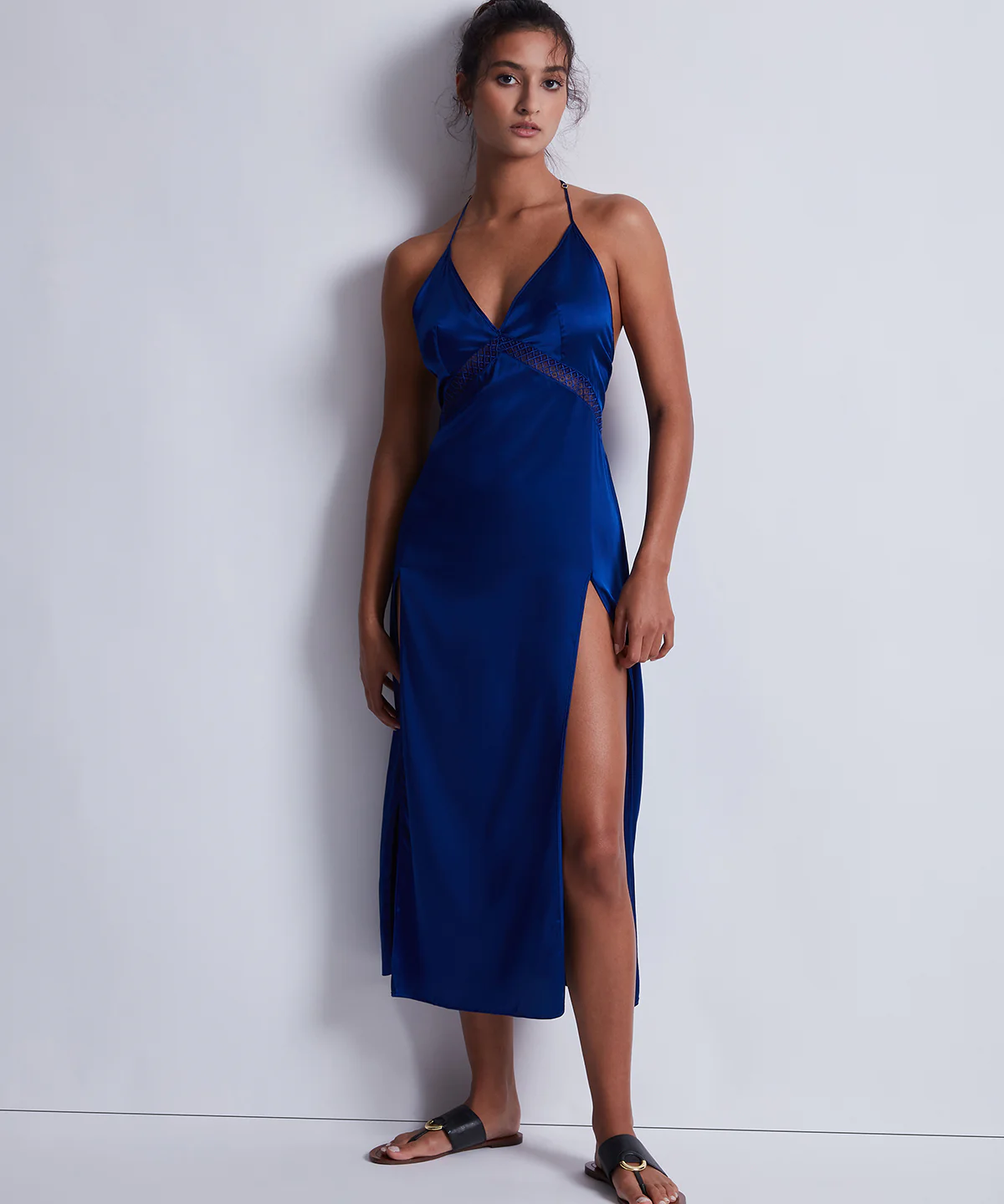 Silk Desire Nuisette longue Electric Blue – Image 2
