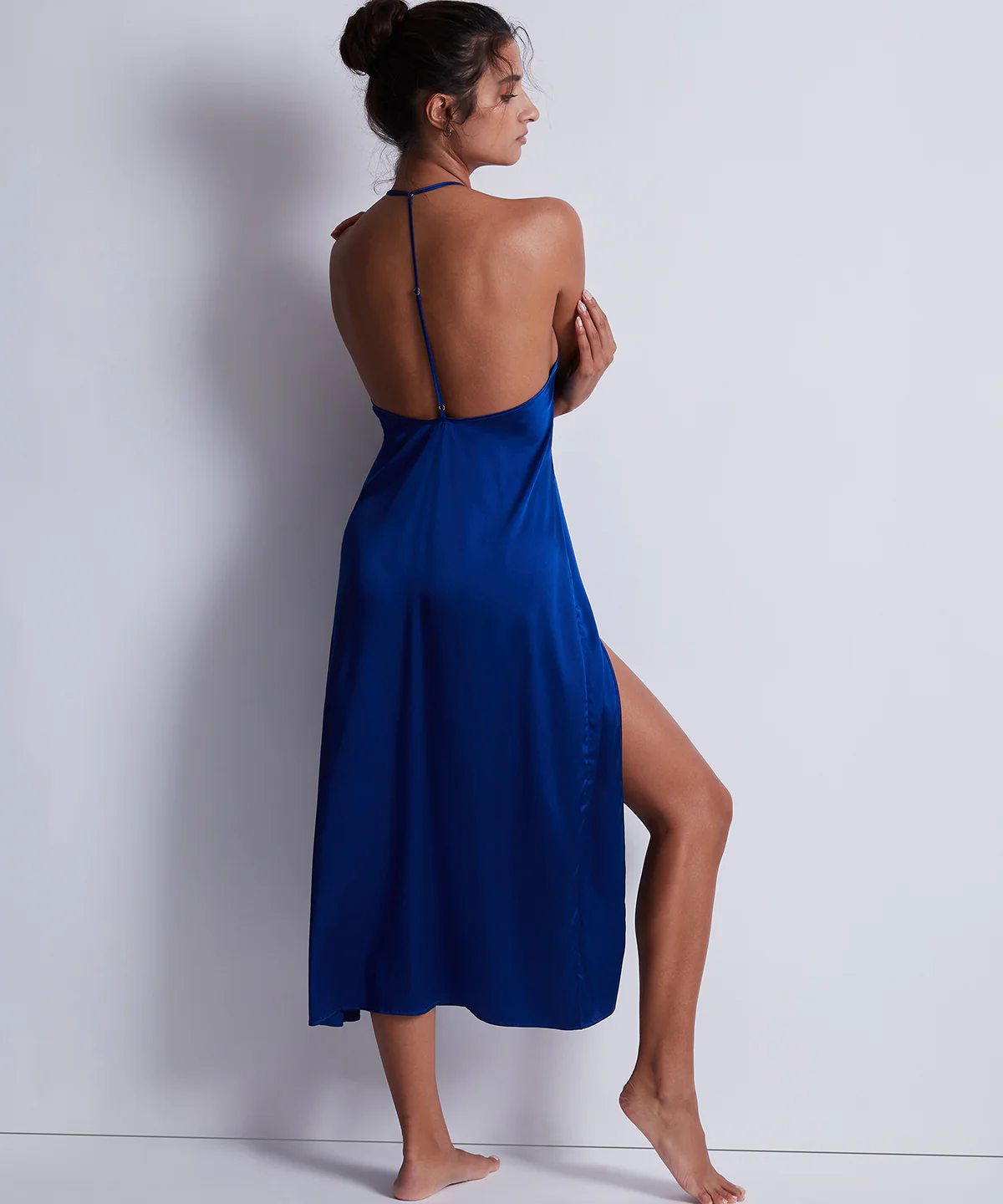 Silk Desire Nuisette longue Electric Blue – Image 4