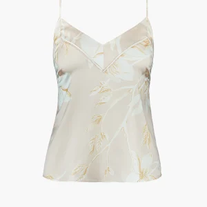 Silk by Night Top à fines bretelles Amberlight