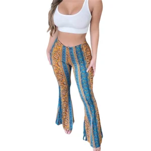Pantalon élastique et florale