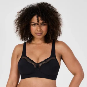 Soutien-gorge sans armatures noir Cotton confort